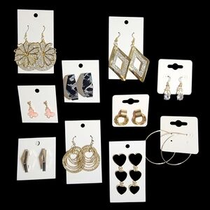 Elegant Gold and Silver Earring Set Lot Of 10